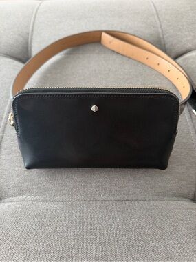 kate spade Black Leather Belt Bag with Tan Strap S/M